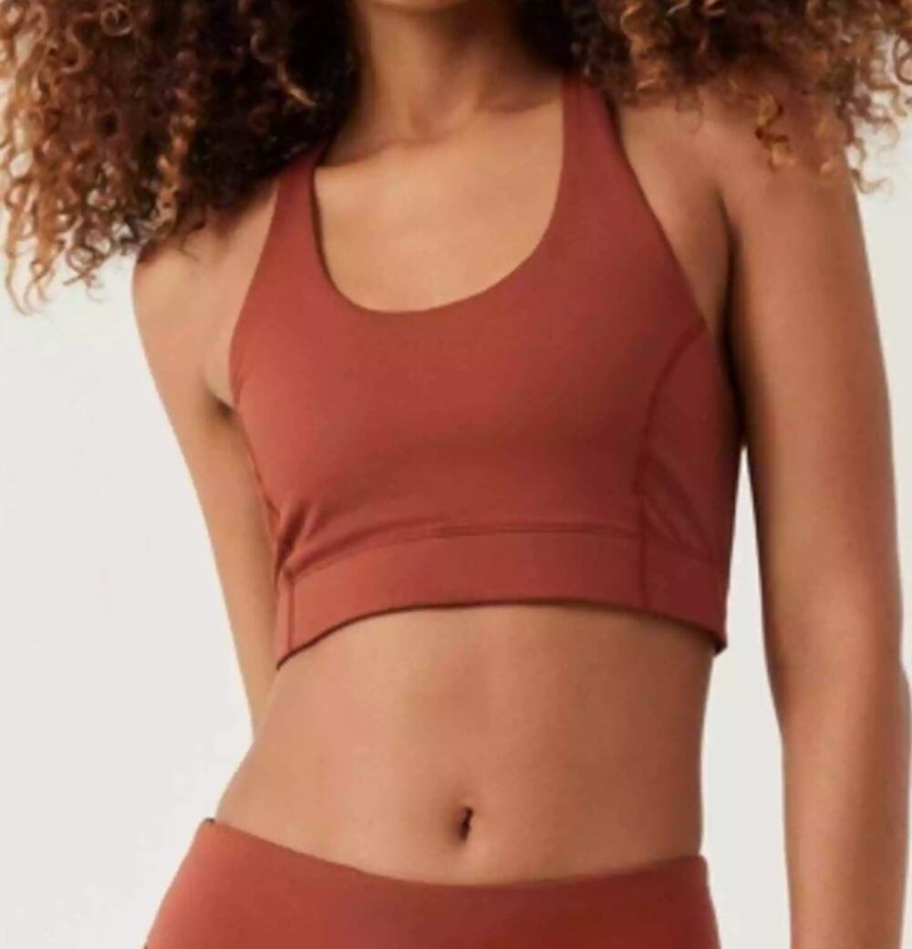 OUTDOOR VOICES Women's Doing Things Bra XXS Saddle Brown Red Racerback NWT